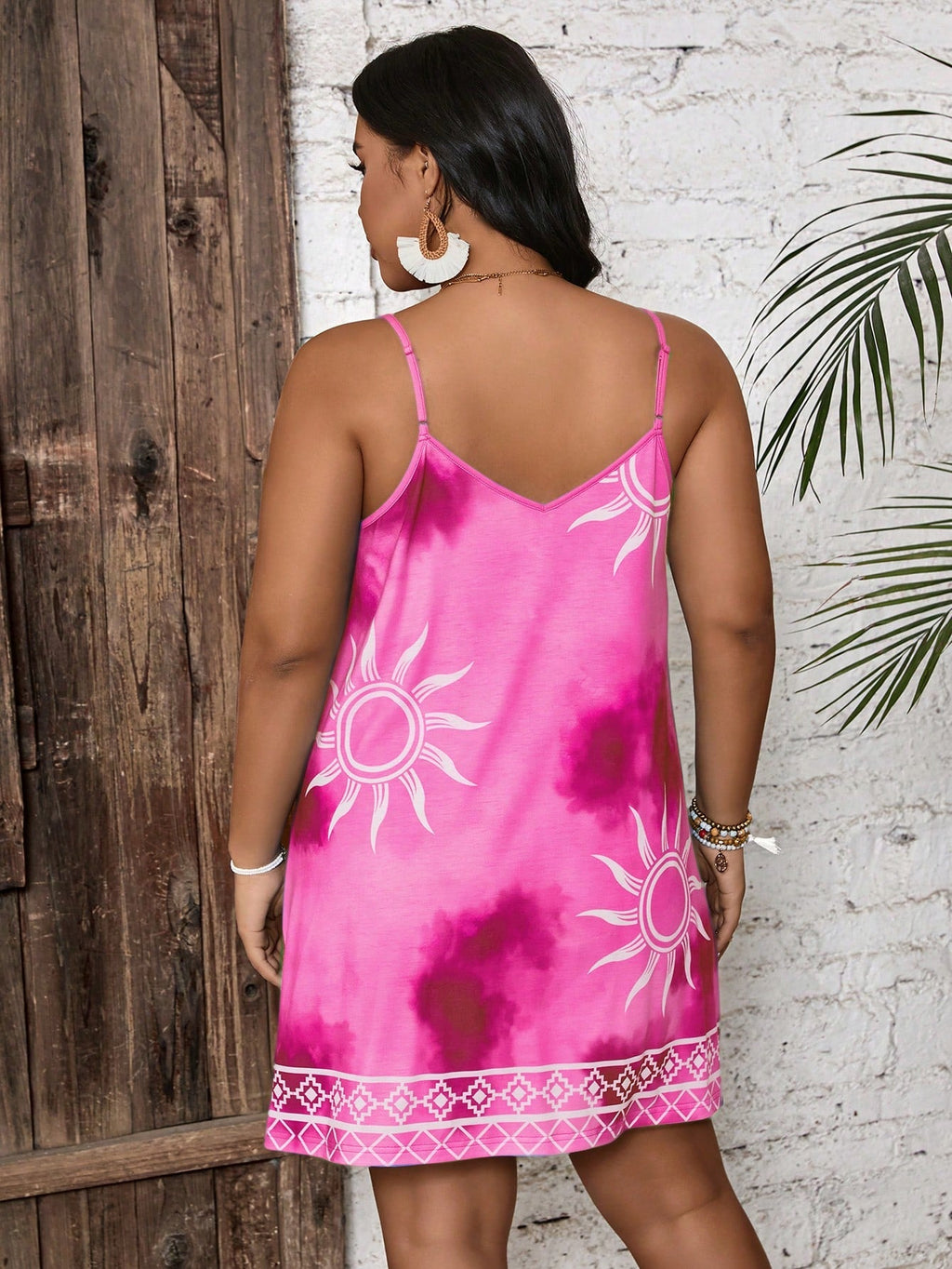 Vestido de Alça com Decote V Plus Size