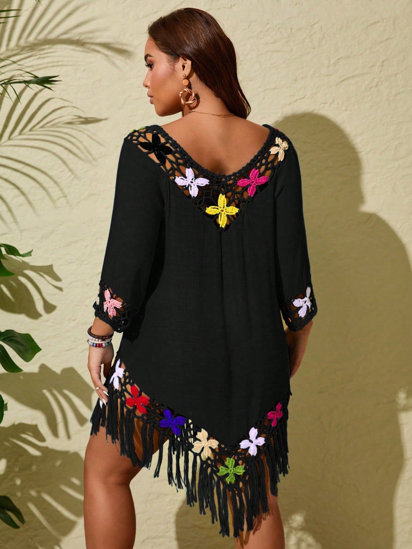 Saída de Praia Plus Size Noite Florida