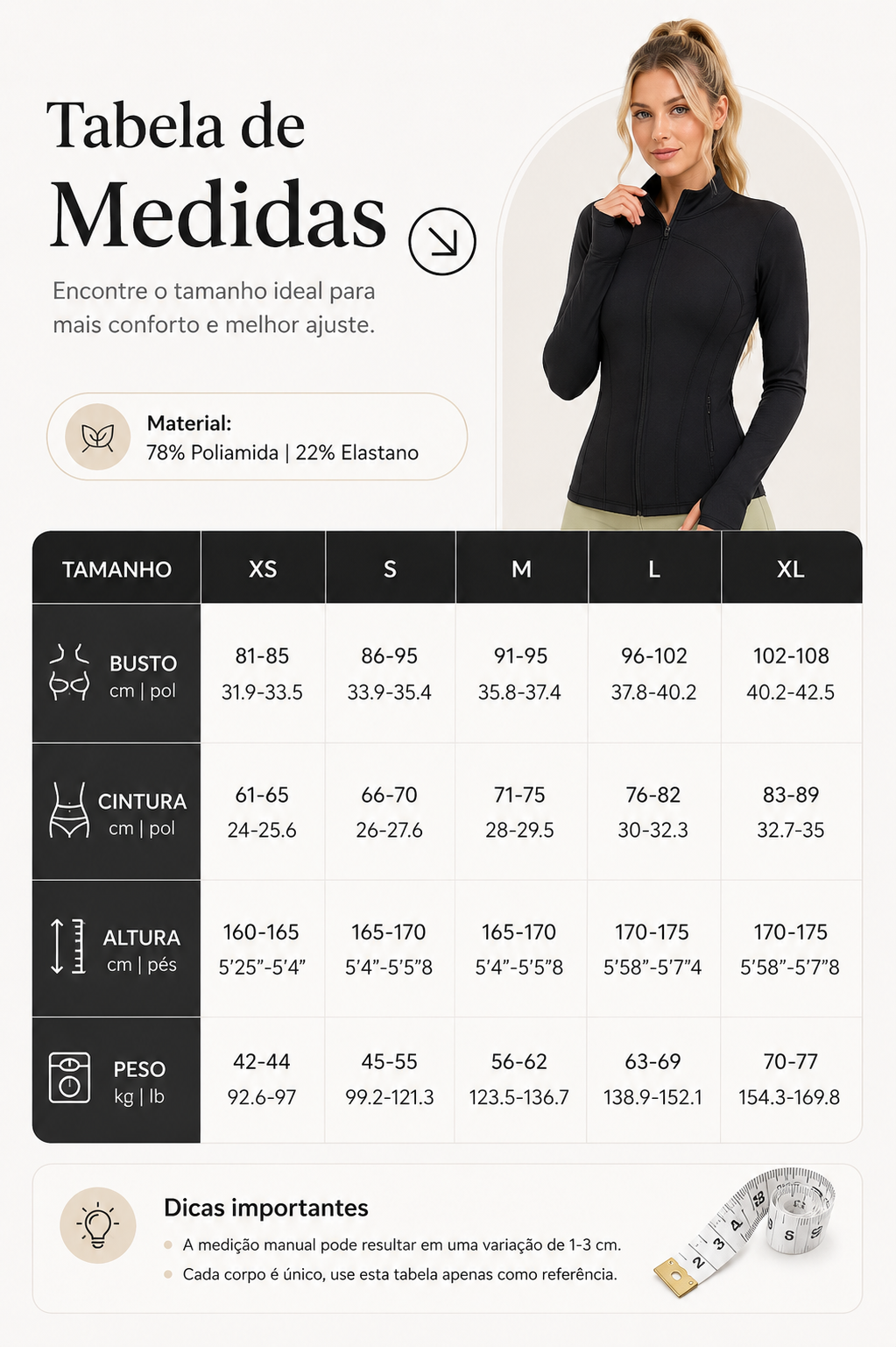 Jaqueta Esportiva Feminina com Aberturas para Polegar